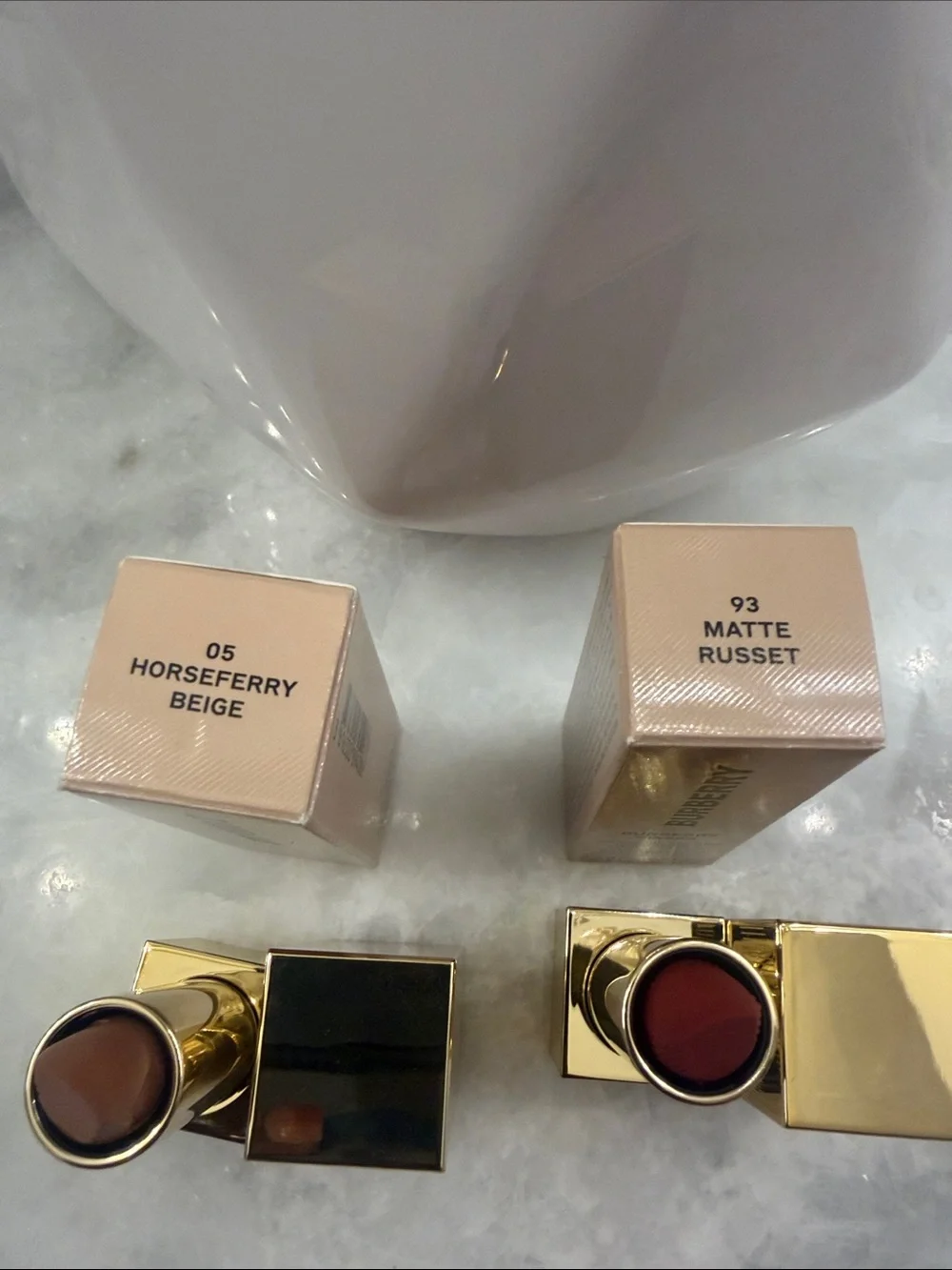 Burberry Matte Lipstick Set - Horseferry Beige & Matte Russet Bundle